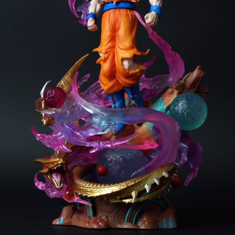 Dragon Ball Animation Figure Free Aspiration Wukong Wujita Super Saiyan Doll Illuminating Tabletop Ornament