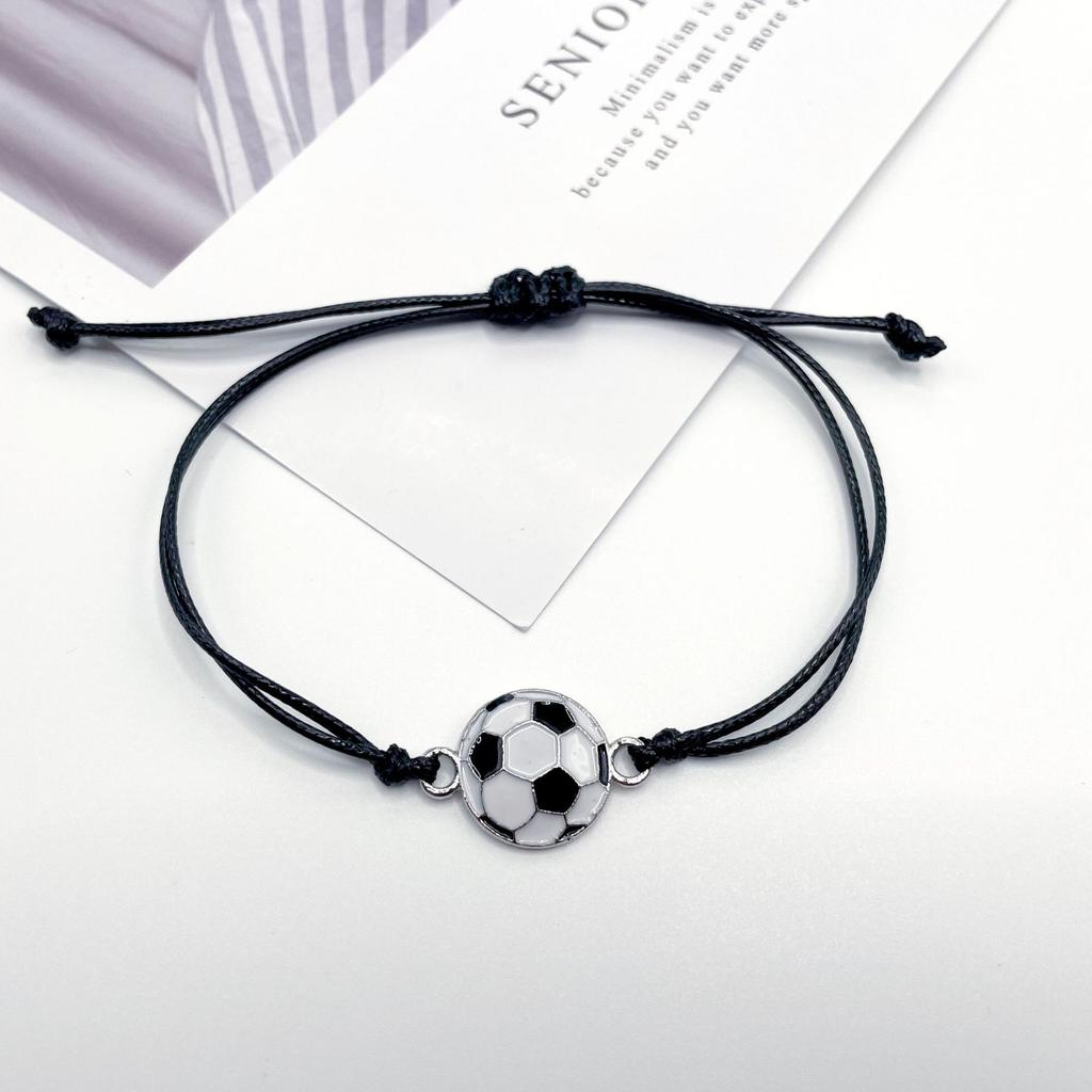 Fashion Football Basketball Baseball Braided Bracelet Adjustable Wrist Rope Unisex Couple Bangle Students Sports Match Souvenir