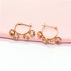 Purple Gold Shiny Piece Disc Earrings, Color Gold Simple Temperament Commuter Women'S Rose Gold Plated Ear Buckles