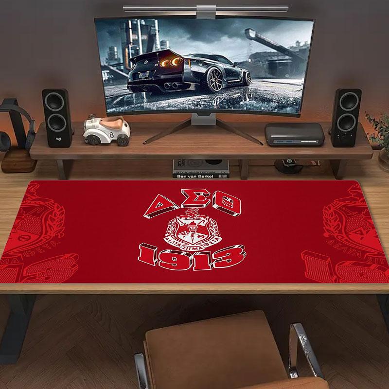 Delta Sigma Theta Crest Large Size Mouse Pad Large Gaming Table Cushion Nonslip Laptop Tablet Big Mousepad Xxl Mat Mini Pc Playmat With Lock Edge