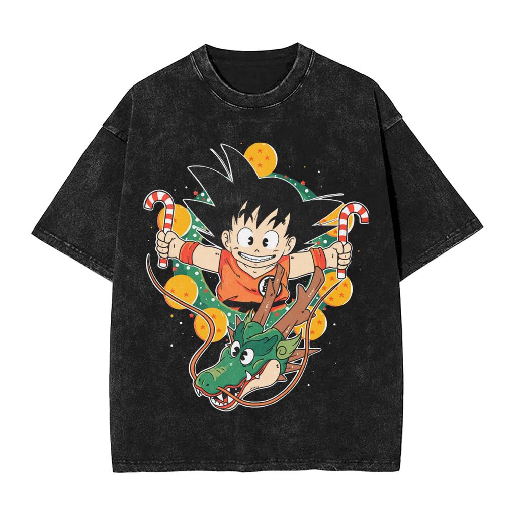 Goku Super Saiyan Dragon Ball Z T Shirt Hip Hop Washed Oversize TShirts Anime Novelty for Men Women Tops Streetwear Tops Tees