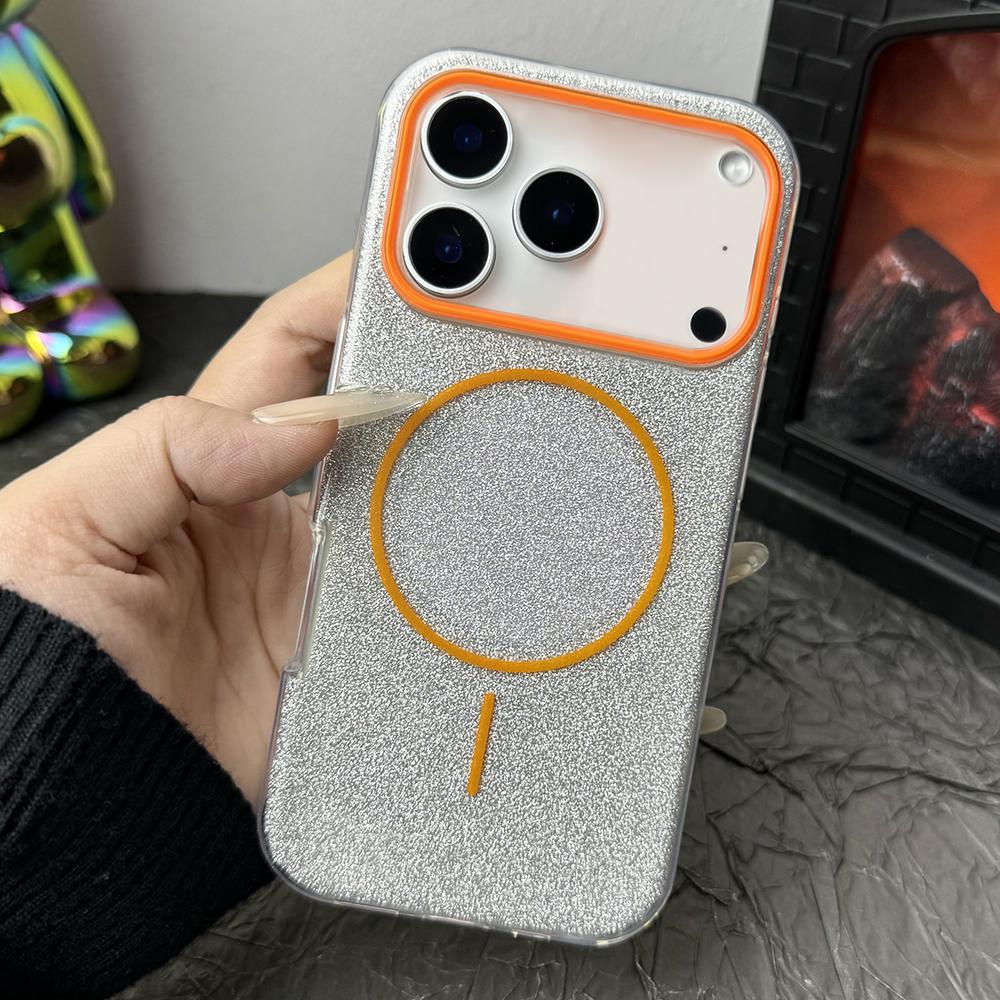 

3IN1 Glitter Claer Phone Case For iPhone 17 Pro Max Air 15 14 Plus 11 12 13 16 Pro For Magsafe Wireless Charging Protector Cover iPhone Air