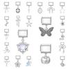 Glitter Bow Cat Butterfly Crab Star Flower Pendant Italian Charm Links Fit 9mm Stainless Steel Bracelet Women DIY Making Jewelry