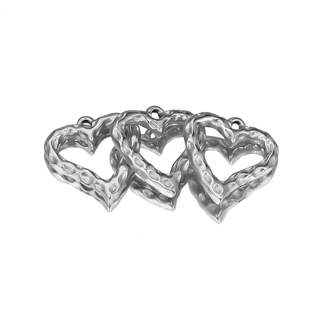 5pcs Gold Color Stainless Steel 20mm Heart Pendants Charms for DIY Jewelry Necklace Making Women Accessories Findings Wholesale