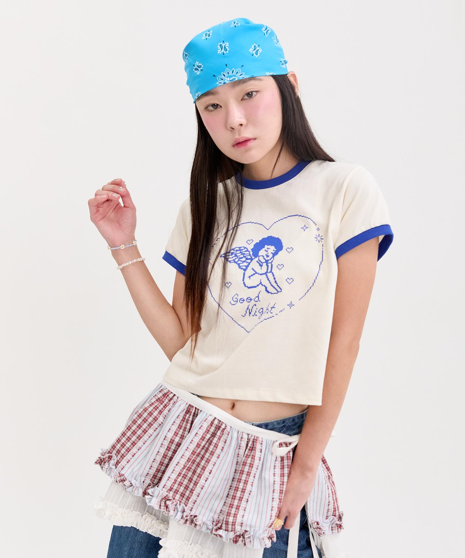 Nep Nep Angel Ringer Tee_Blue Blue