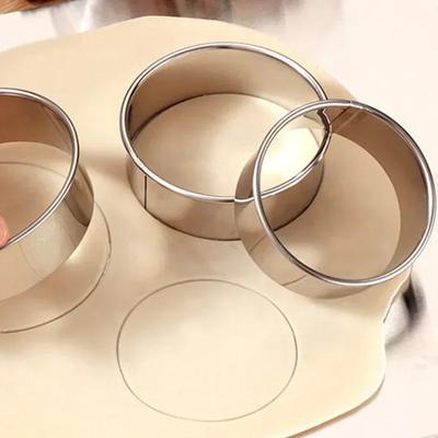 3 Pieces SetDumpling Skin  Baking Embossing Cake Mold Stainless Steel Tart Crust Cookie Cutter Mold Round Cake Mold