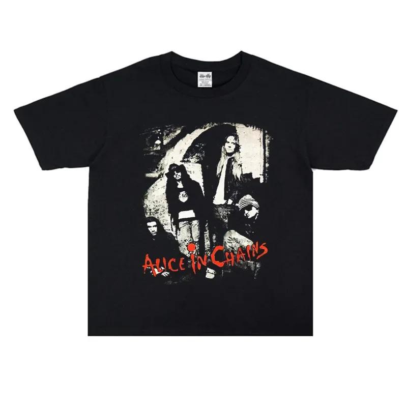Alice In Chains Alice In Chains Rock Band Comfortable Spring Summer Render Cotton Unisex And Wounisex Tshirts Short Sleeves Black