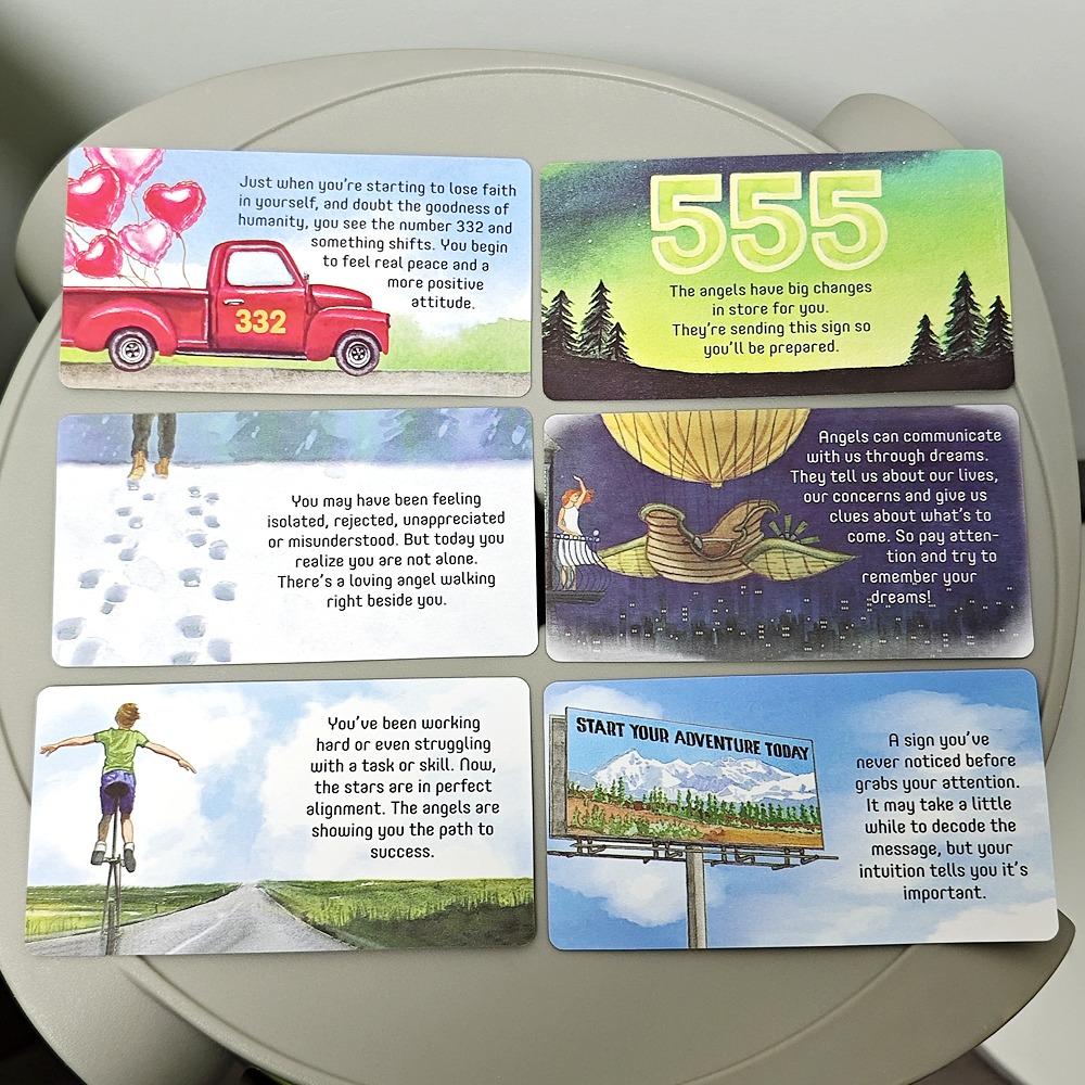 40 Message Cards Angel Connections 10.5*6cm Present Visual Images of An Angel Sign with Messages To Receive Angel’s Blessing