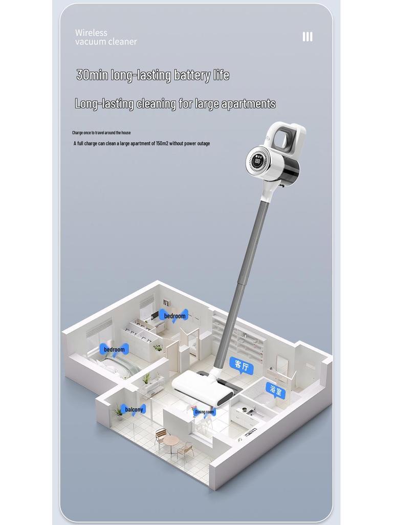 Portable Wireless Vacuum & Mop with Powerful Suction, Silent Operation & Carpet-Friendly Design