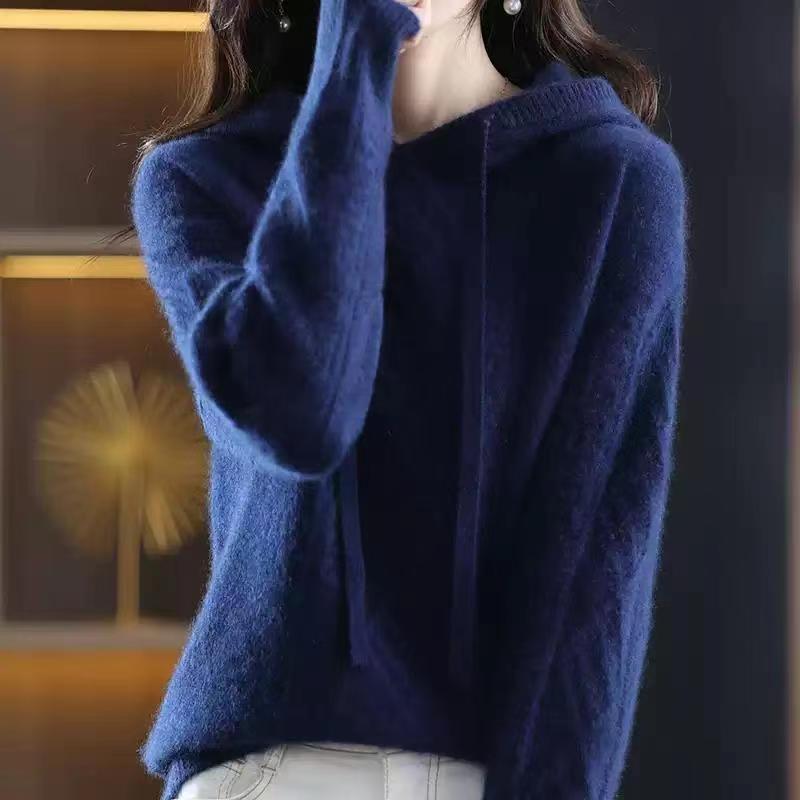 Pullover Autumn and Winter 2022 Hooded Knitwear Fried Dough Twist Sweater Long Sleeve Women Loose Knitting Sweater