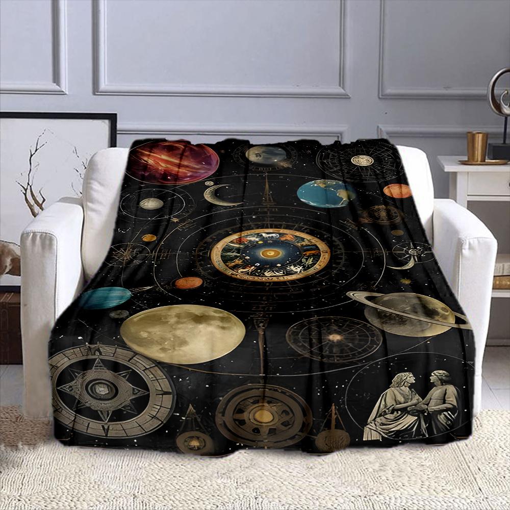 "Cosmic Planets and Astronomical Art" Patterned Flannel Blanket Perfect for the Bedroom Living Room, Sofa, or a Little Nap
