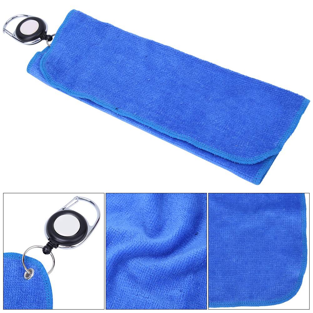 1 pcs Double-sided Plush Cotton     Cleaning Towel Cloth with Pulling Rope Buckle(blue )