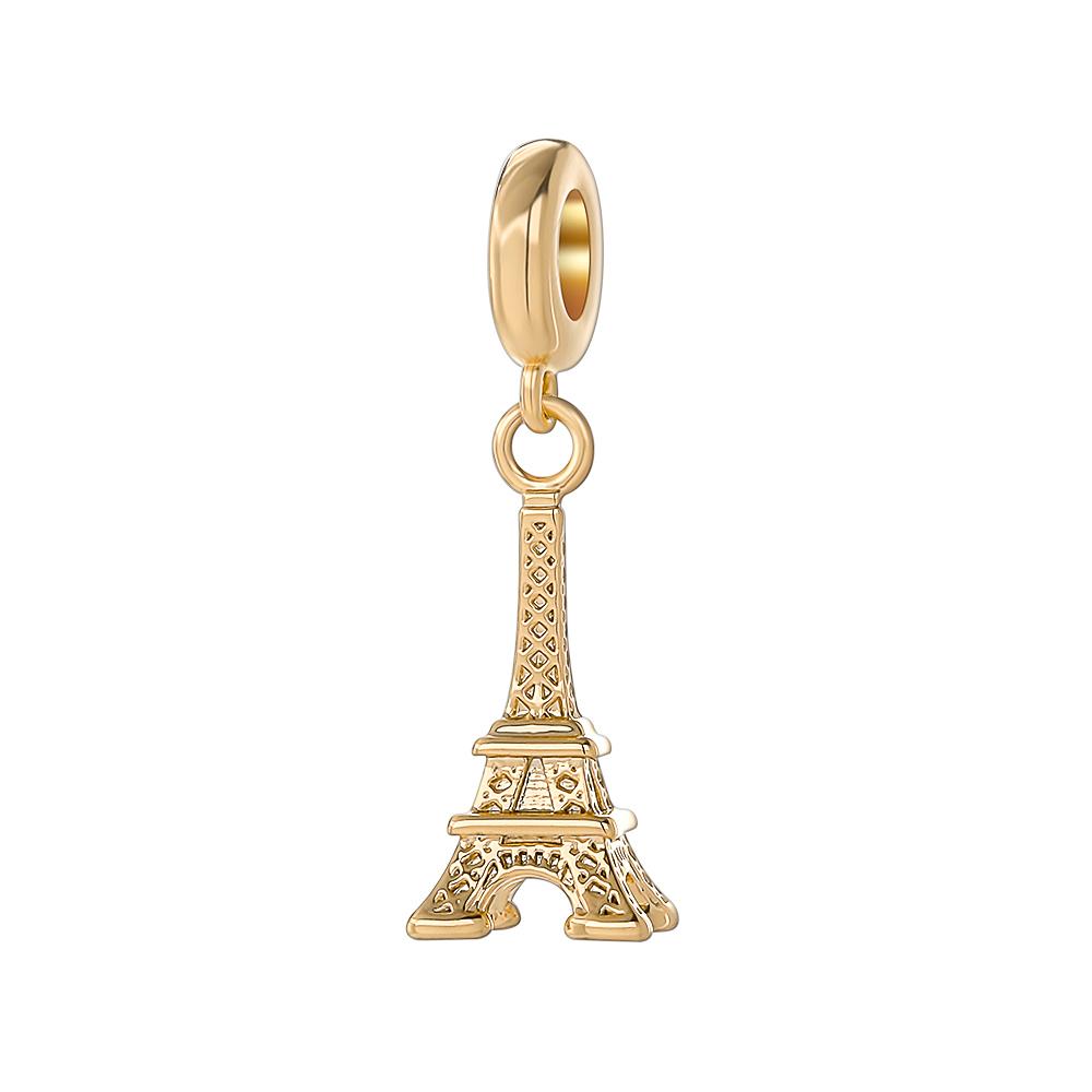 Brand New Copper Metal Plated Gold Tower Sunflower Dangle Charm Bead Component Bead Component Compatible With Authentic Original Accessories Bracelet