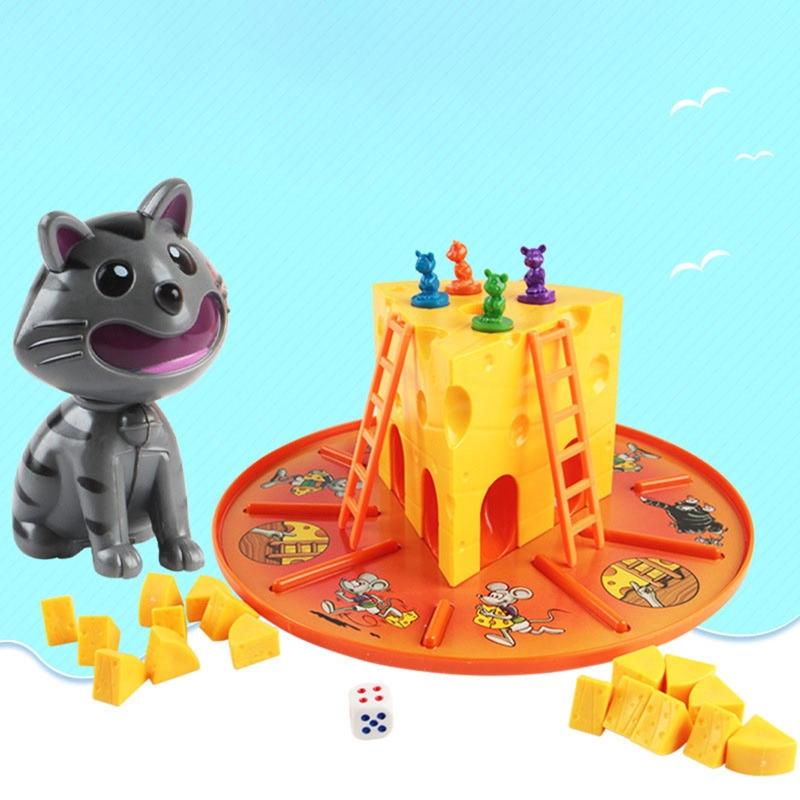Classic Cats and Mouse- Cheese Board Game - 4 Pieces Mice,Kids Interaction To