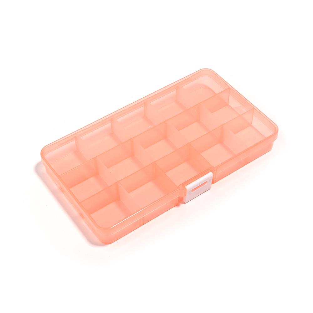 10-15 Grids Plastic Transparent Storage Box Square Adjustable Organizer with Cover for Jewelry Beading Compartment Storage Case