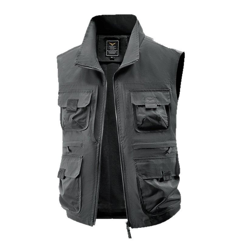 Taglia Forte 6XL Gilet Primavera ed Estate Uomo Taglia Europea Gilet Gilet da Lavoro Senza Maniche Giacca Casual
