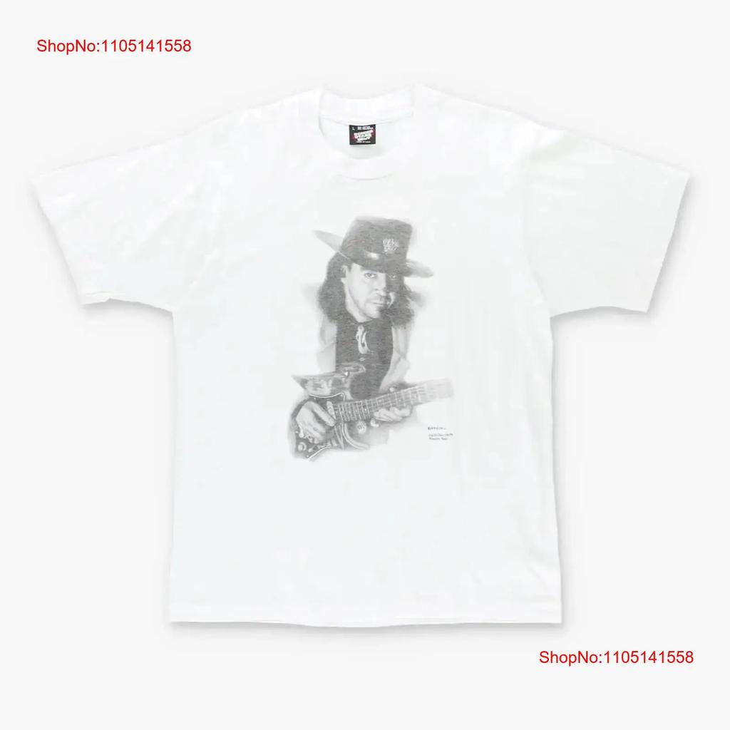 Maglietta Bianca Rara Vintage Stevie Ray Vaughan 1991 Made in USA L Unisex Vintage Morbida Streetwear Grafica Casual Leggermente