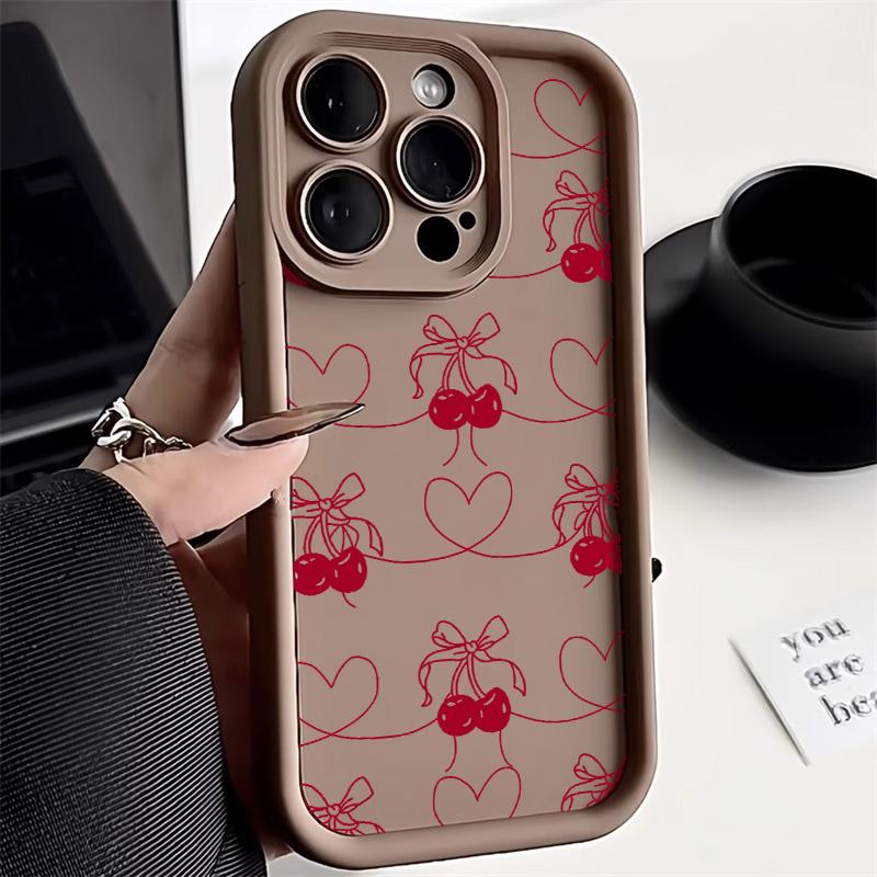 Red Cherry Phone Case For Samsung Galaxy S25 Ultra Case Samsung S22 Plus S23 S24 Ultra S20 S21 FE A73 A71 4G A06 A05S Case Cover