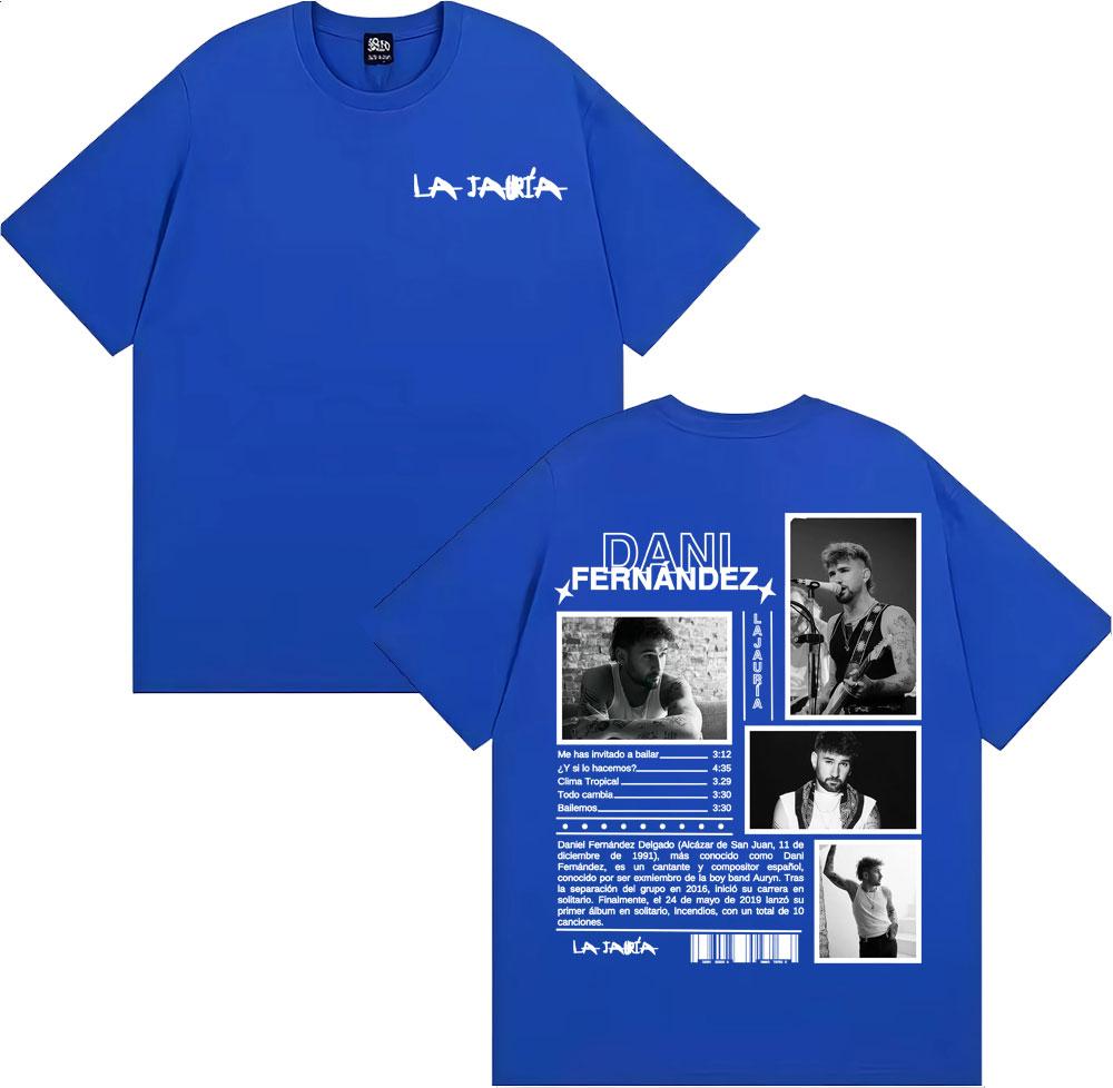 Singer Dani Fernandez La Jauria Album Tour T Shirts Unisex Women Casual Cotton Short Sleeve Tshirt Fashion Retro Oversized T Shirt