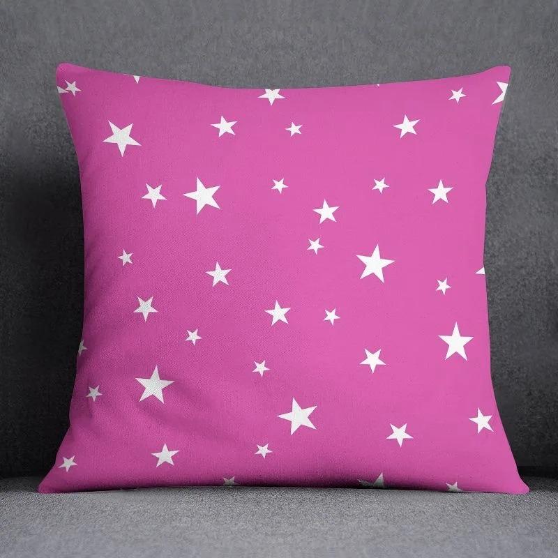 Pink Purple Geometric Floral Cushion Cover Peach Skin Cute Feather Throw Pillowcase Sofa Living Room Bedroom Home Decor 40X40