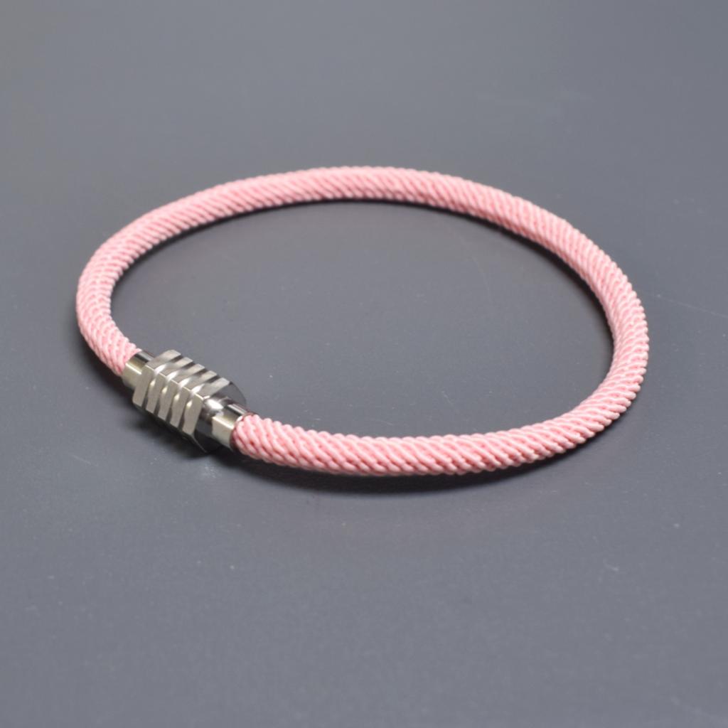 VOQ Fashion Geometric Hexagonal Stainless Steel Magnetic Buckle Rope Bracelet for Men Women Friendship Luxury Handmade Jewelry
