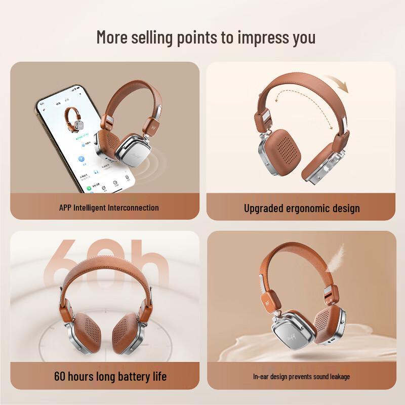 iKF Retro Wireless Over-Ear Headphones