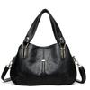 Vintage Soft Leather Handbag Women's Commuter Multi-Layer Large Capacity Shoulder Crossbody Bag