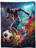 Soft Blanket for Soccer Lover Flannel Blankets for Keep Warm Watch a Football Cup Match Idea Gifts To Boys Girls Four Season Use