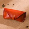 Guchaoke New Handmade Retro Vegetable-Tanned Leather Sun Glasses Case Thickened with Nose Pads and Shaped Eyewear Bag
