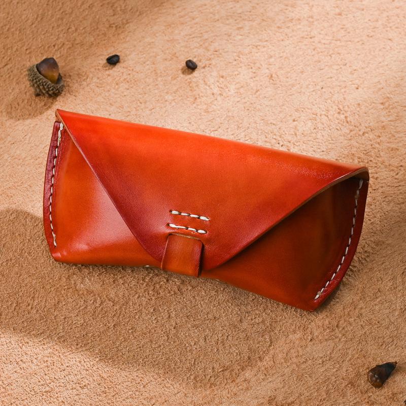

Newsbirds Leather Sunglass Case Wallet Causal Vintage Fashion Sunglasses Leather Cover Hand Wallet For Glasses Genuine Leather коричневый