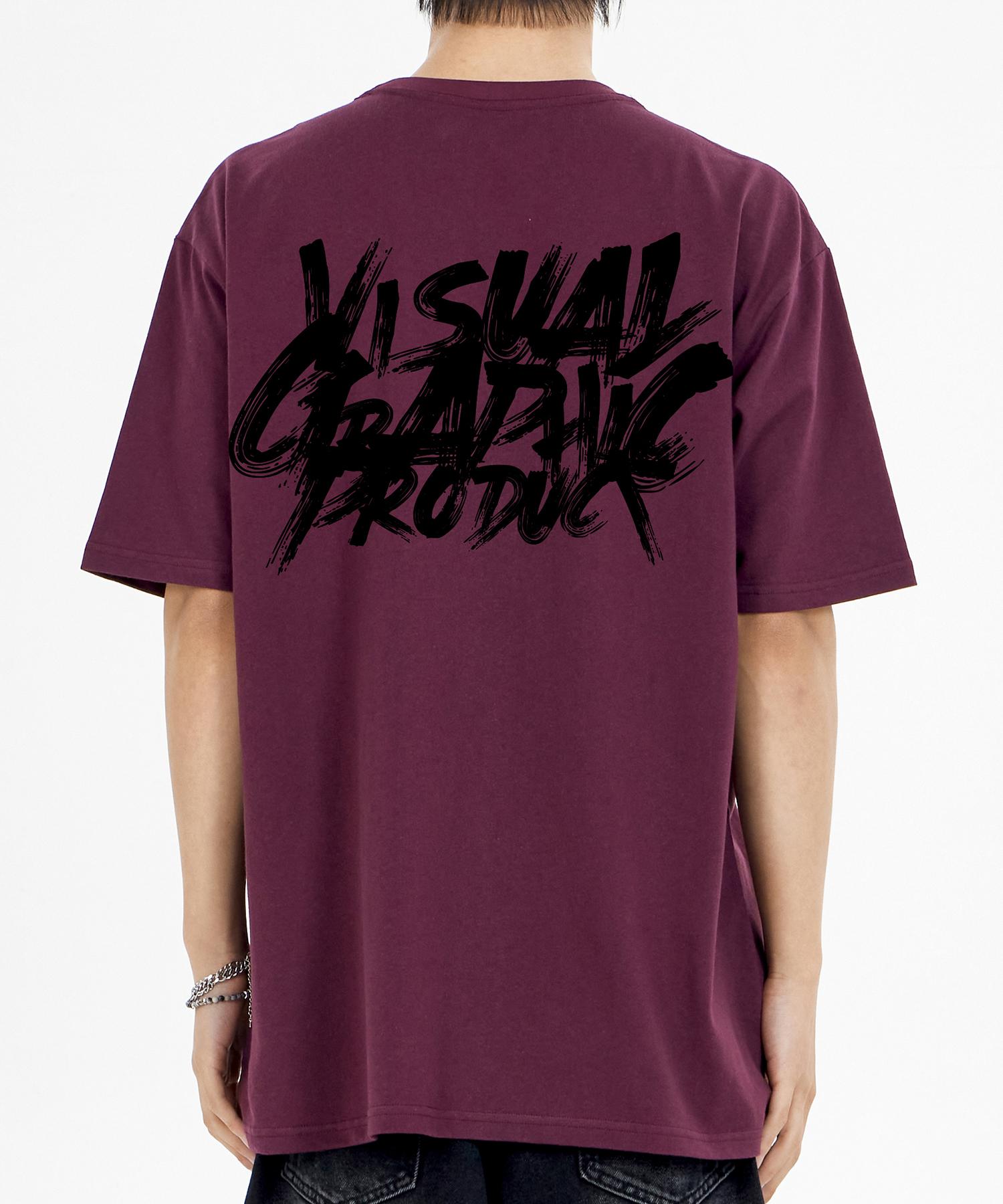 Biel Paint Graffiti Logo Short Sleeve T-Shirt Wine Xl