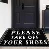 Please Remove Shoes Doormat - Black Non-Slip  Rug for Living Room Bedroom Game Room, Easy Clean Floor Mat Entryway Decor
