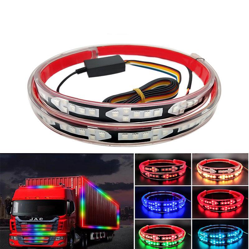 1/1.2/1.5/1.8/2/2.2/2.4M Auto RGB Chasing Strip LED Turn Signal Lamp for Truck Pickup Universal Rear Trailer Led Light