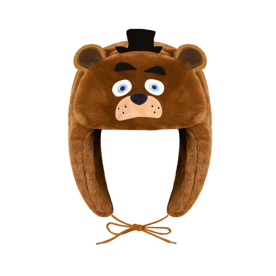 Feestcadeau Pluche Cartoon Dier Creatieve Hoed Warm en Pluizig Lei Feng Hoed Five Nights Games Omringende Hoeden One Size bruin