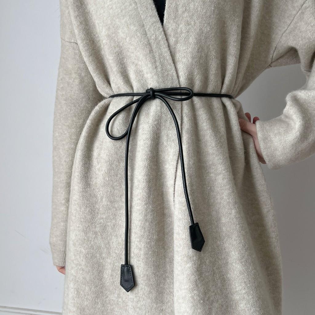 Womens Stylish Soft Faux Leather Rope Belt With Adjustable Tie For Dresses And Coats