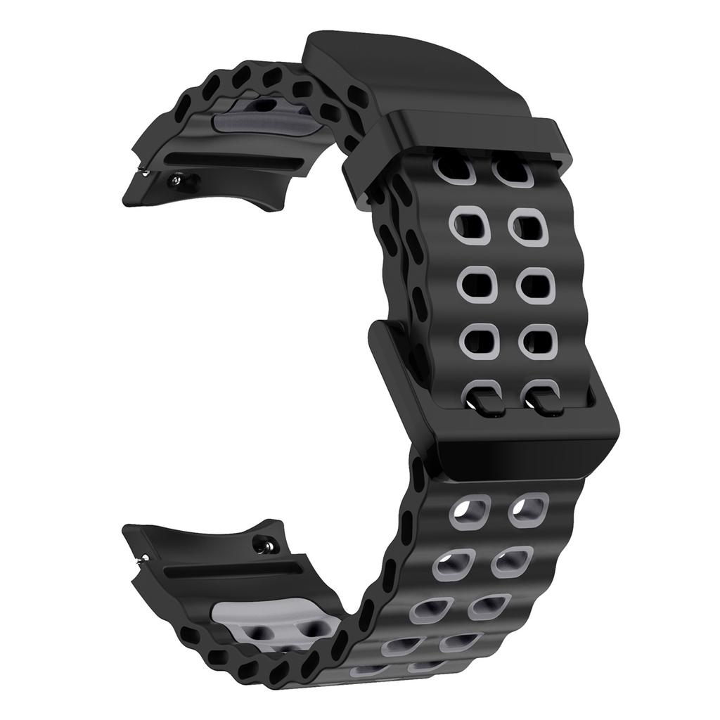 Marin Sport Tvåfärgat Band För Samsung Galaxy Watch 7 6 5 Pro 4 FE 40mm 44mm Silikonrem Utan Mellanrum Galaxy 4 6 Classic 5Pro Band