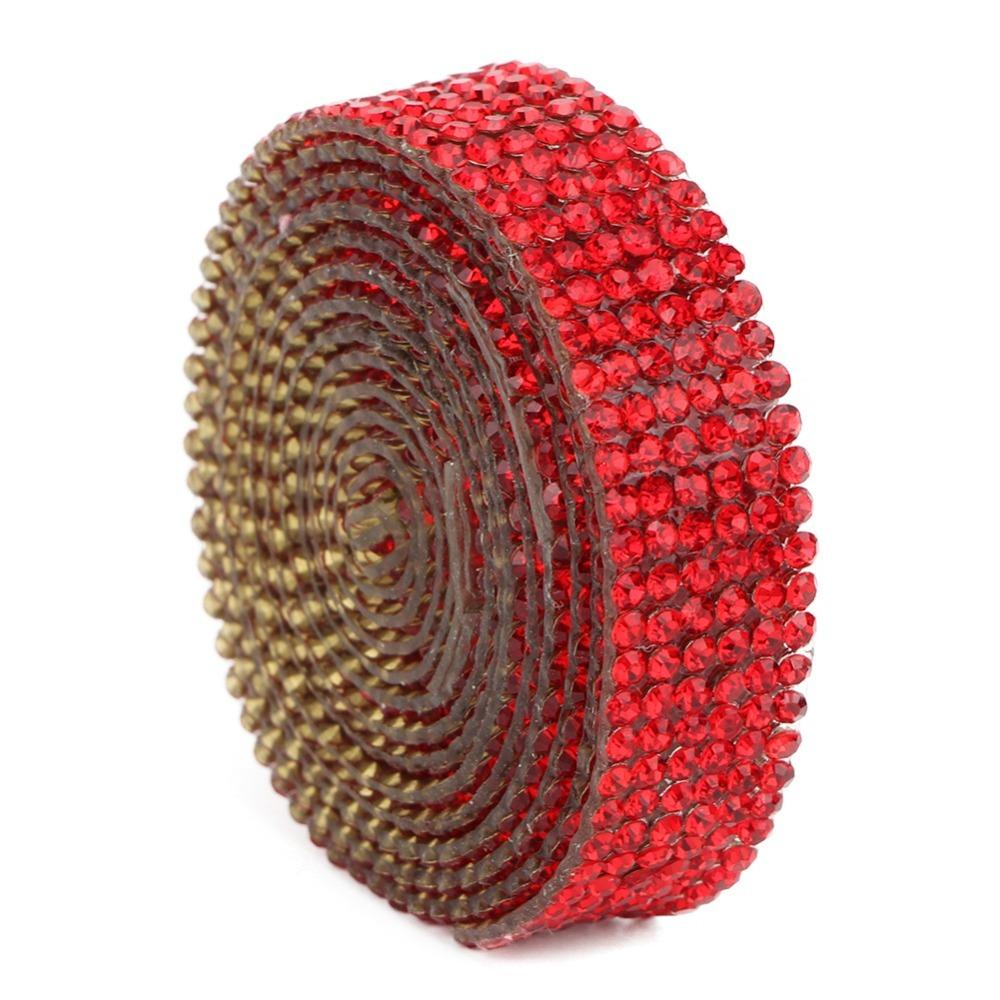 1pcs Self Adhesive Rhinestone Strips Hot Melt Adhesive Rhinestone Banding  DIY Arts Crafts красный