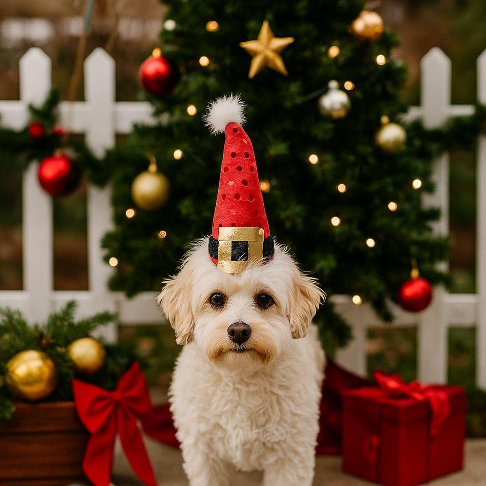 Soft Pet Christmas Hat Adjustable Festive Pet Hat Fashion Pet Santa Hat Pet Outfit