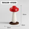 Sturdy Cat Scratching Post With Red Mushroom Design - Sisal Rope Solid Wood Base Adult Cats