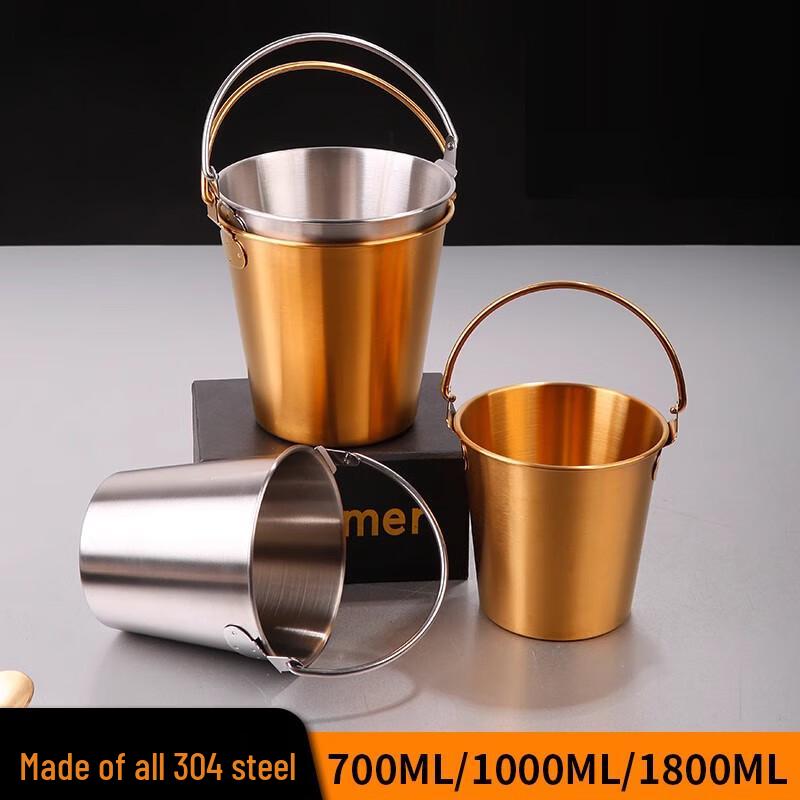 Jingqingfu 304 Stainless Steel Portable Ice & Snack Bucket