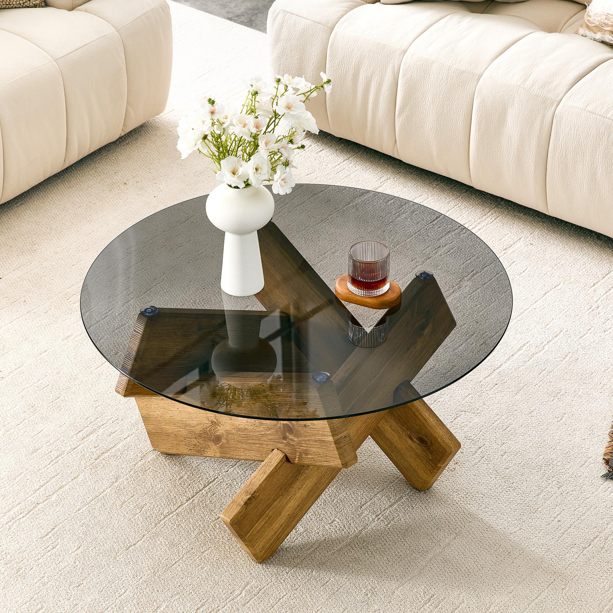 Modern round coffee table made of