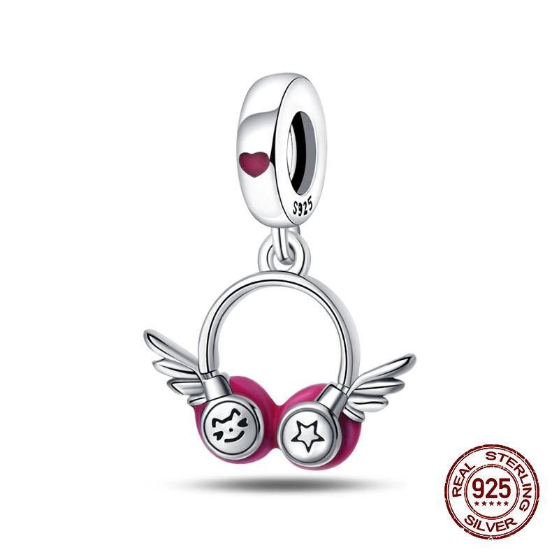 100% 925 Sterling Silver Guitar Musician Painter Doctor Career Charm Bead Fit 925 Original Bracelet DIY Souvenir Jewelry