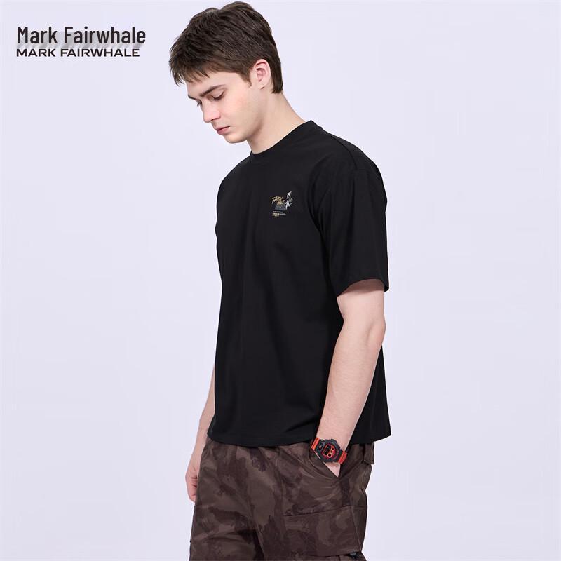 Mark Fairwhale Men s Floral Embroidery Cool-Feel T-Shirt S