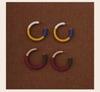Retro Three-Color Wool Thread Hoop Earrings - Stylish, Versatile, Light Luxury Design for Women