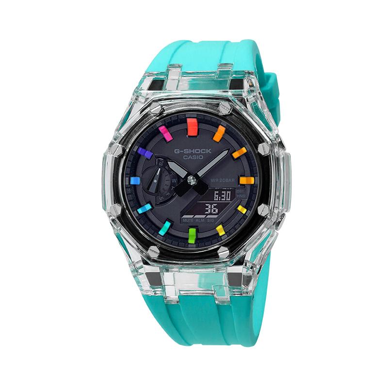Casio Unisex Liquid Crystal/Analog Dual Display Series Black Watch GA-2100-1A1(Watch4--)