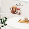 Creative Pair of Coffee Cups Wall Sticker Cafe Style Home Decoration Self-Adhesive Removable Wall Art