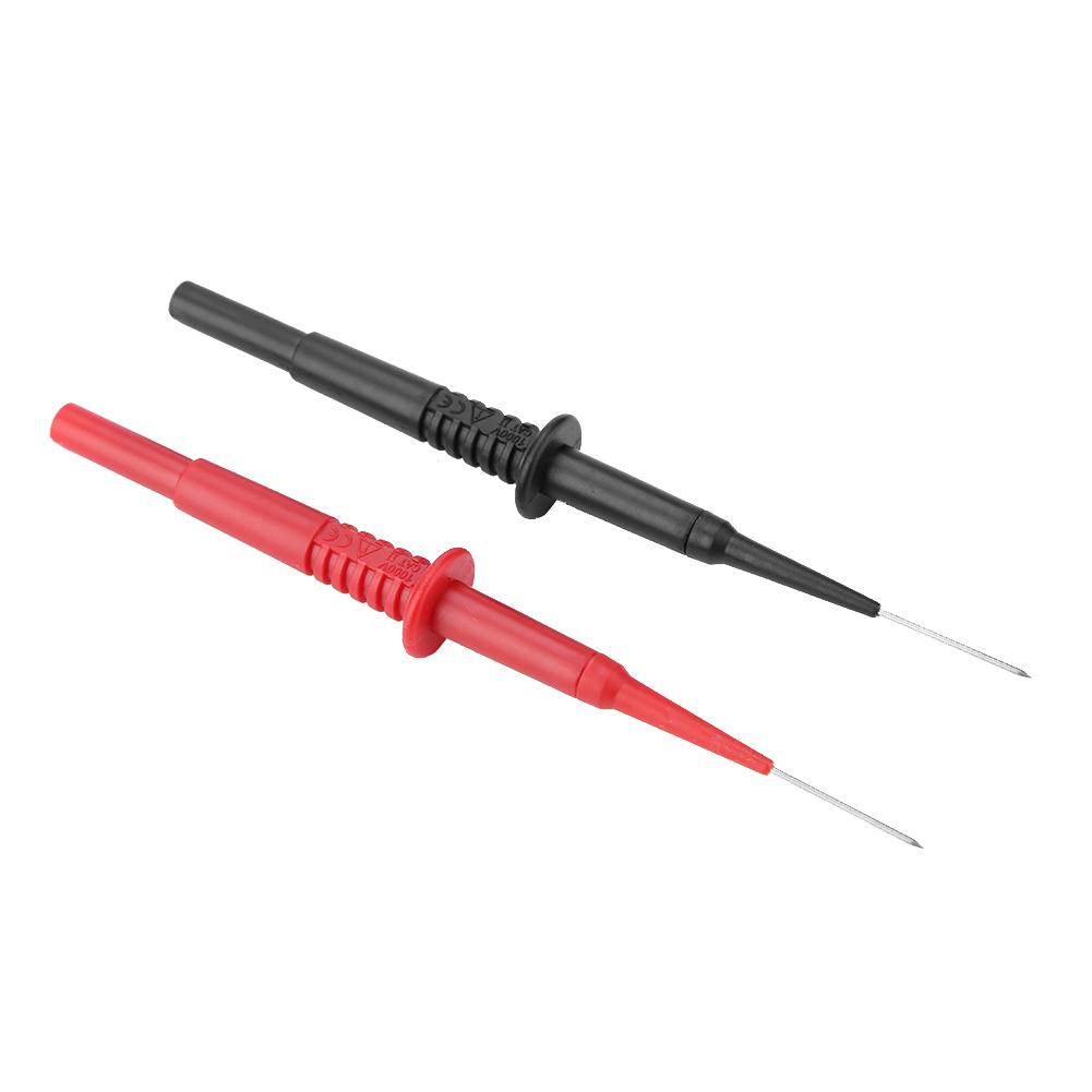 P5008  2 Pièces Noir Rouge Fiche Banane Douille Isolée Multimètre Sonde de Test Aiguilles Perçantes