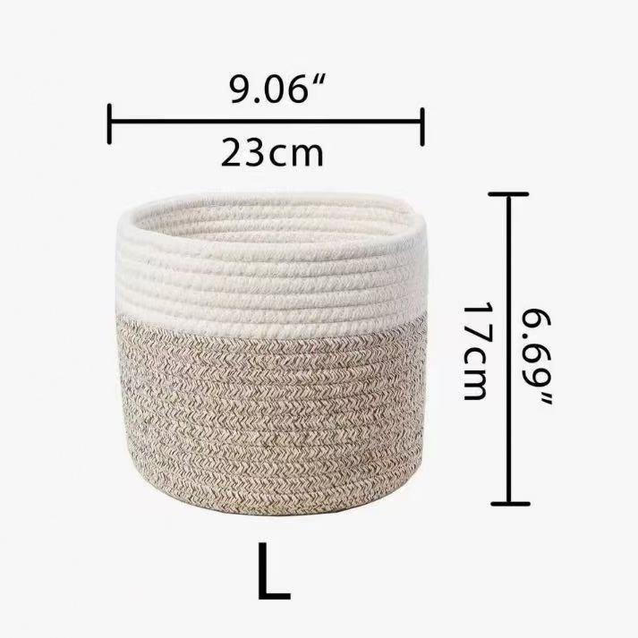 Woven Cotton Storage Basket Modern Organizer for Home Toys Cosmetics and Sundries