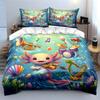Cute salamander underwater concert Print Bedding Set 1 Duvet Cover 2 Pillowcases for Adult and Children Luxury Gift Full Size