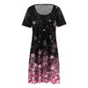 Ladies Sexy Fashion Positioning Print Square Neck Patchwork Short Sleeve Dress